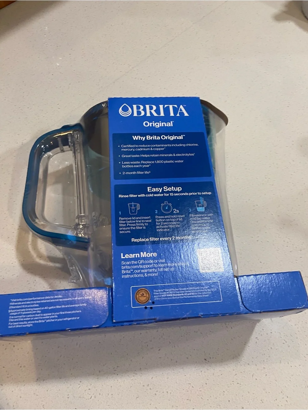 BRITA Original Water Filter Pitcher in Clear/Blue